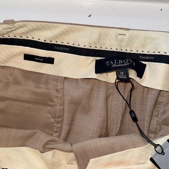 Talbots NWT Women’s Beige Wide-Leg Trousers Size 12 - Picture 8 of 8